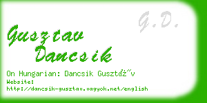 gusztav dancsik business card